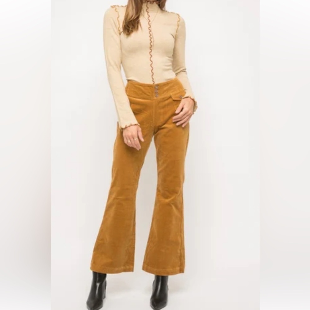 Mystree Mustard Corduroy‎ Bell Bottom Pants Sz m